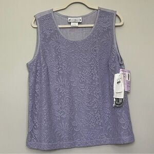 RARE FIND - Vintage Saint Germain Paris Lavender Dainty Lace Overlay Blouse